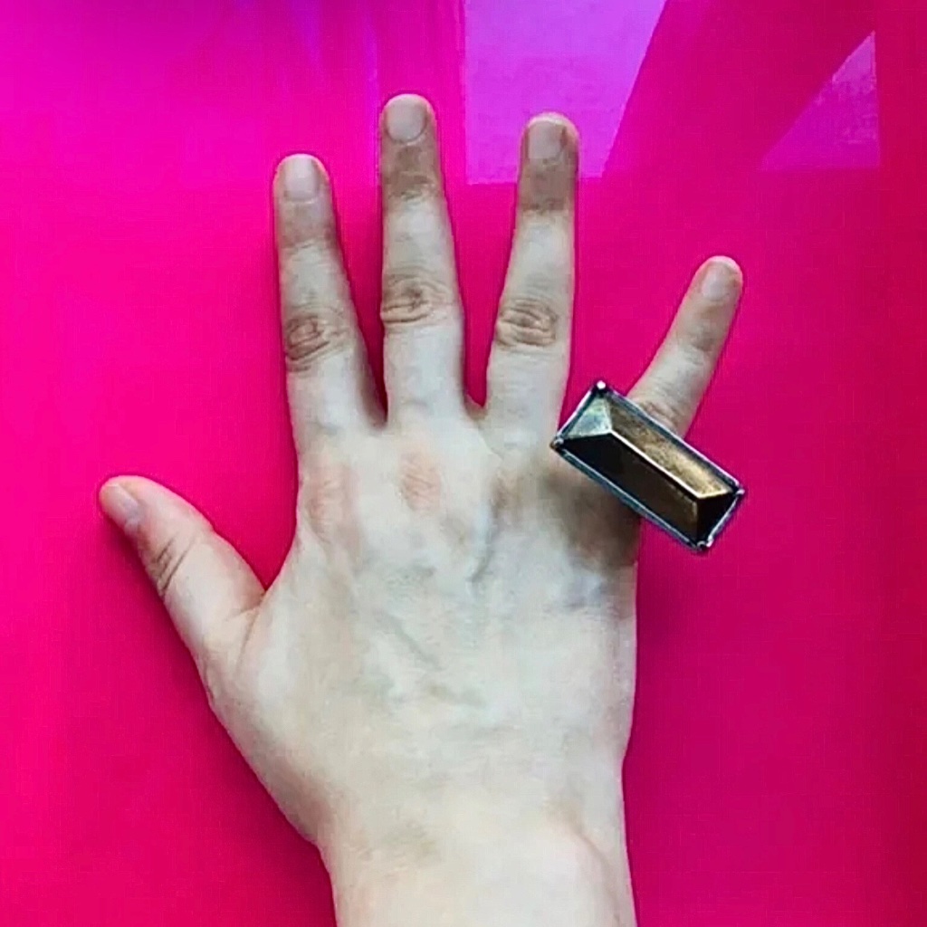 Low Luv X Erin Wasson Antiqued Brass Caged Gem Ring